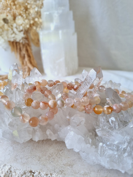 Flower Agate Stretch Bracelet