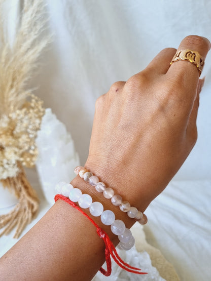 Flower Agate Stretch Bracelet