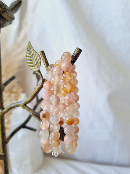 Flower Agate Stretch Bracelet