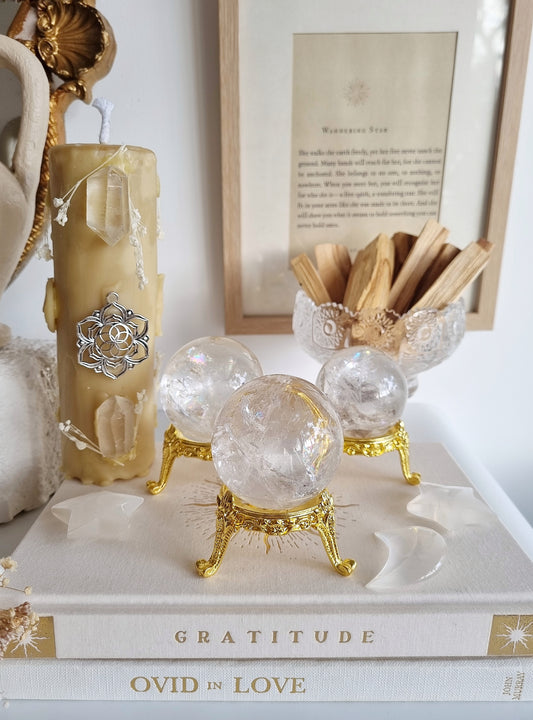Small Clear Quartz Sphere on Stand