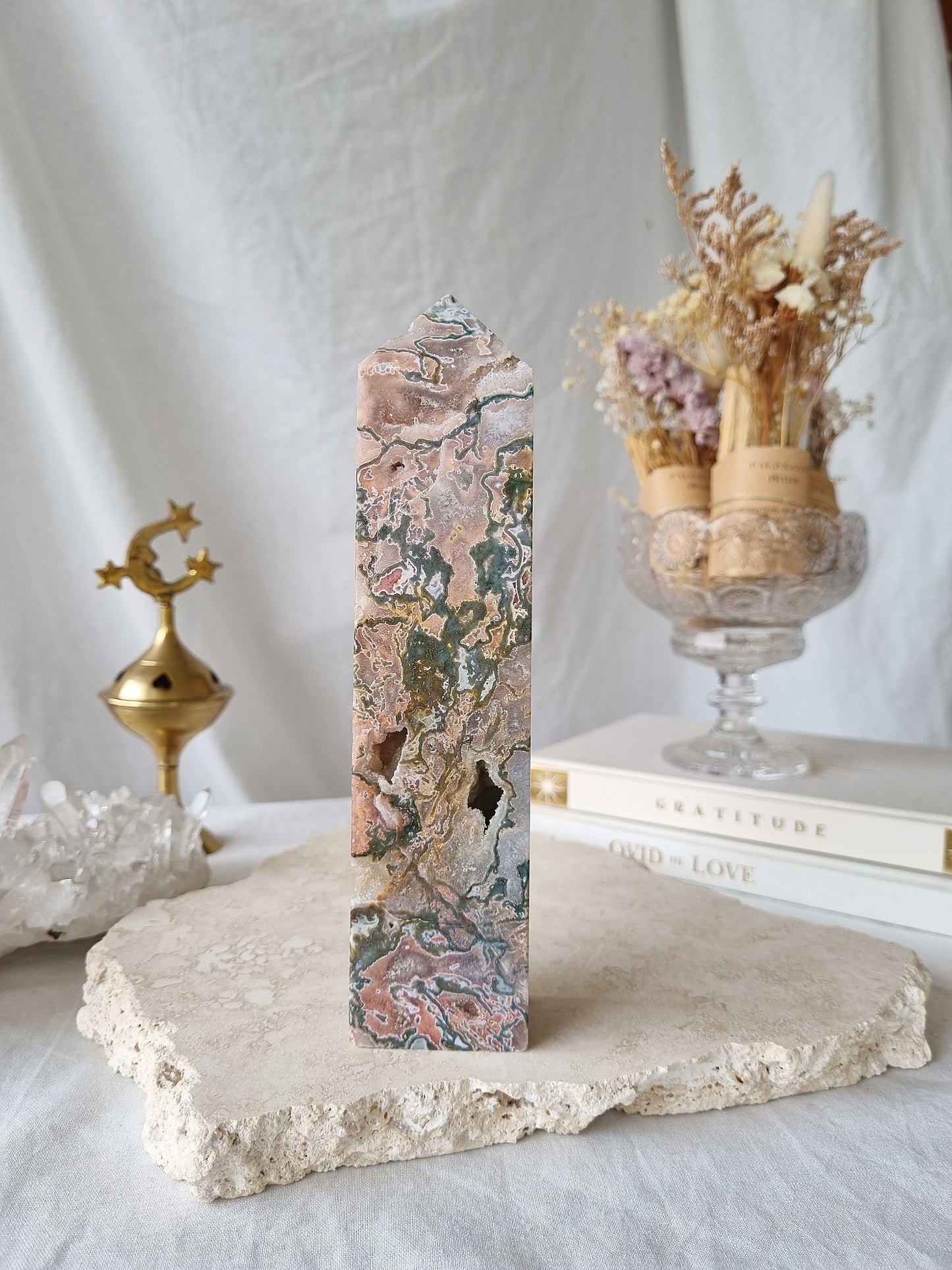 Pink Moss Agate Tower | PMAT001