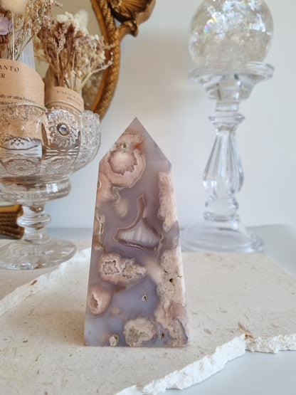 Purple Flower Agate Tower | FAT007