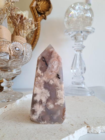 Purple Flower Agate Tower | FAT007