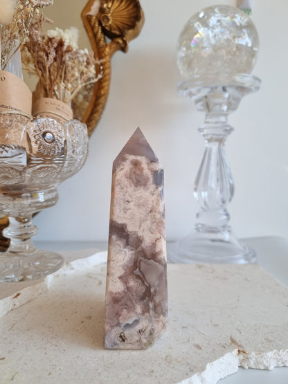 Purple Flower Agate Tower | FAT007