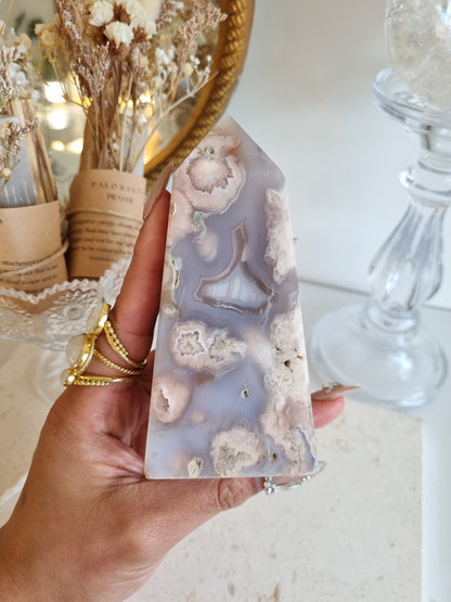 Purple Flower Agate Tower | FAT007
