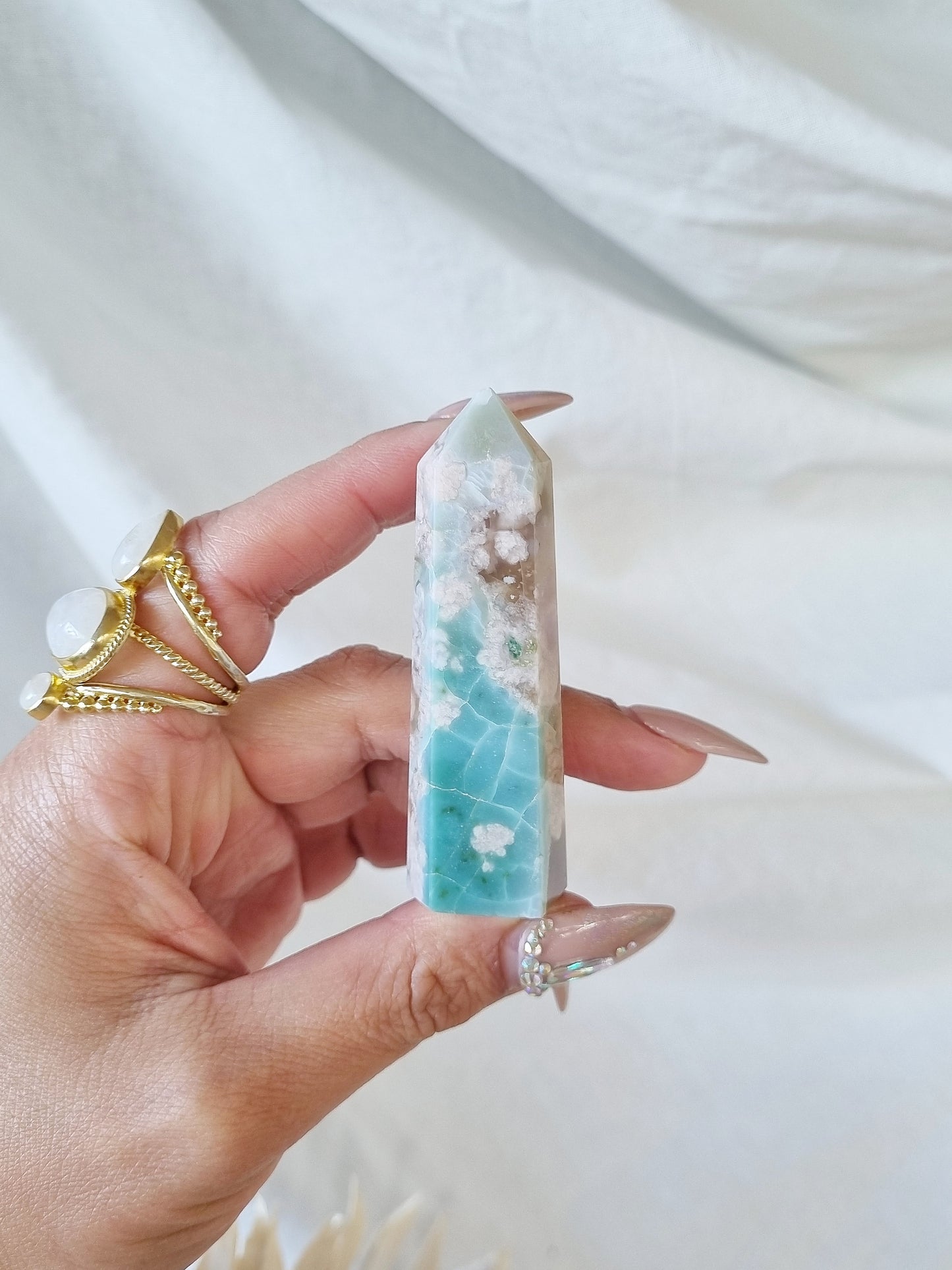 Green Flower Agate Point | choose your own