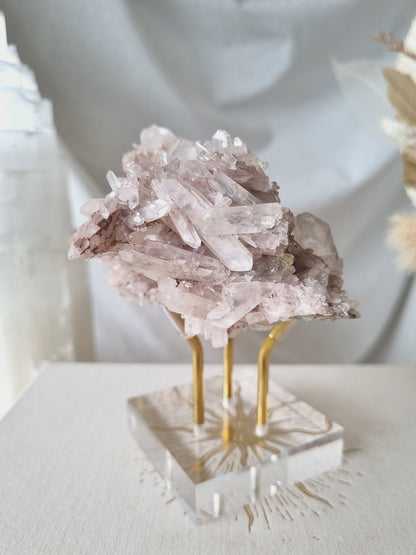 Pink Faden Quartz Cluster | PFC08