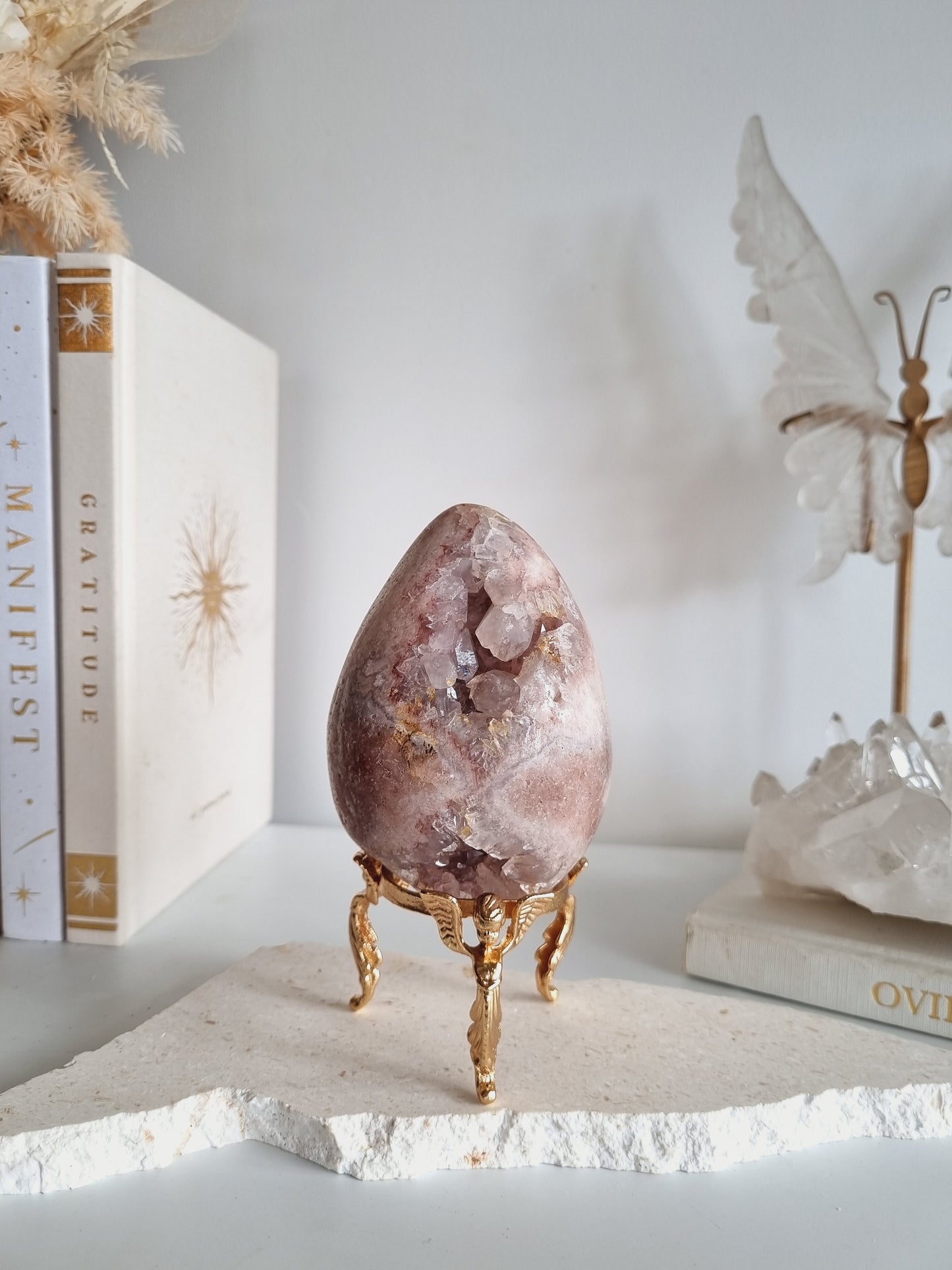 Pink Amethyst Egg on stand | PAE01