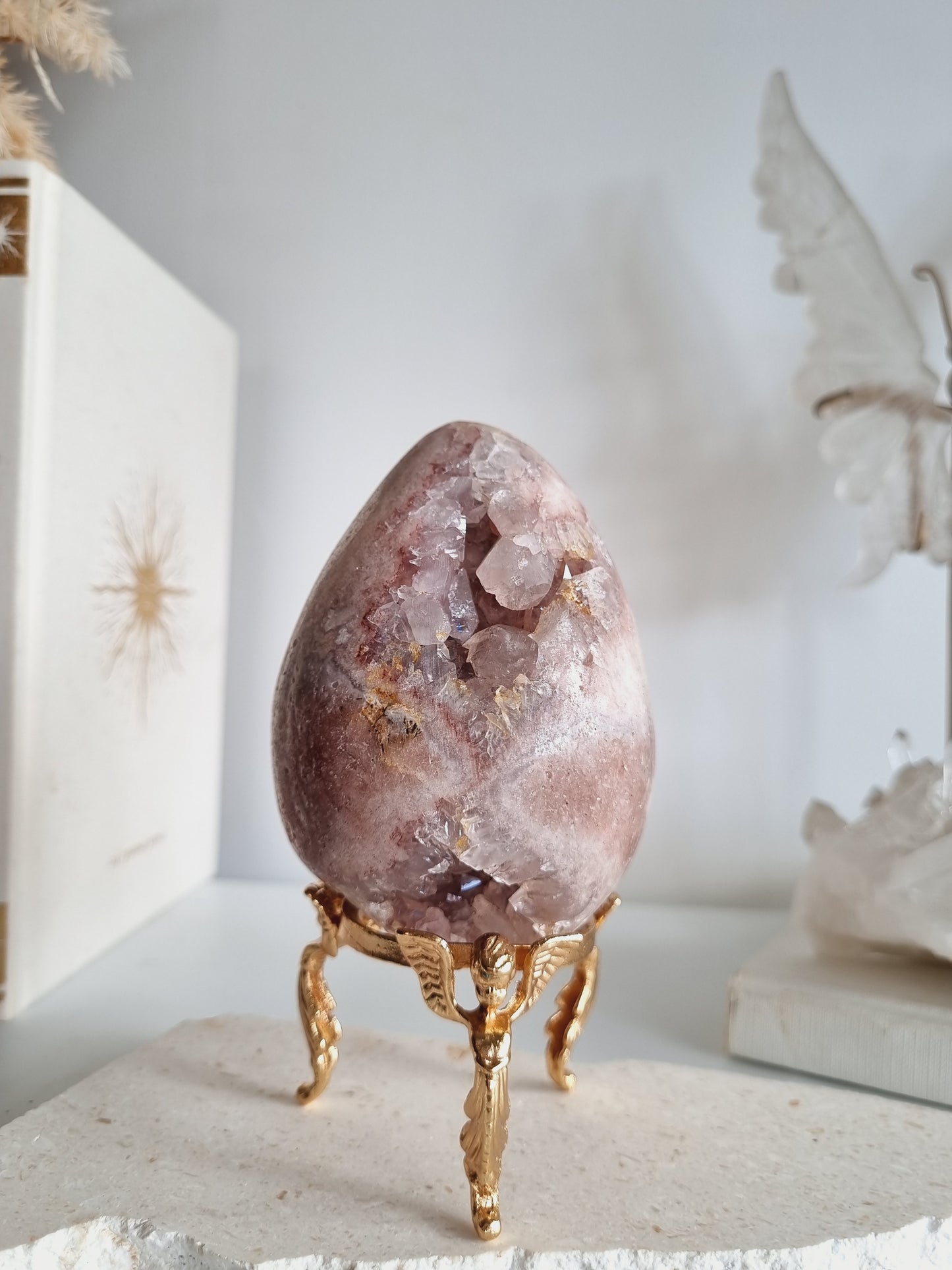Pink Amethyst Egg on stand | PAE01