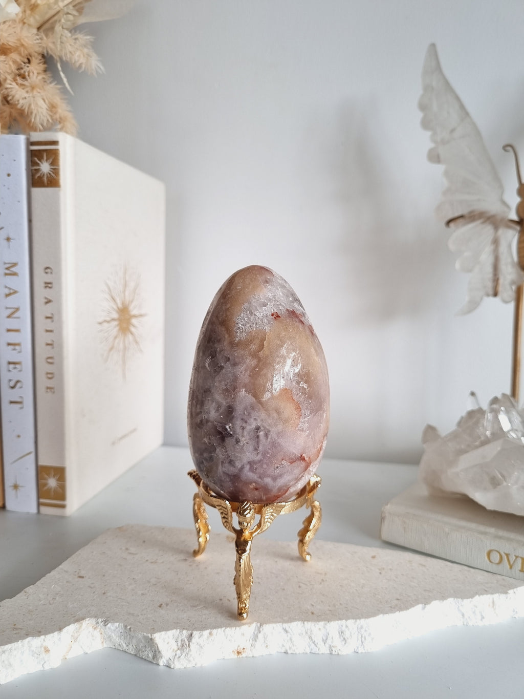 Pink Amethyst Egg on stand | PAE03