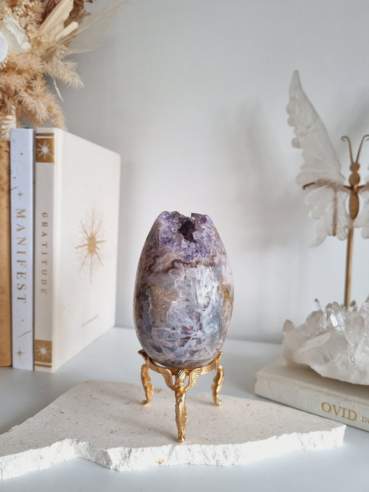 Pink Amethyst Egg on stand | PAE06