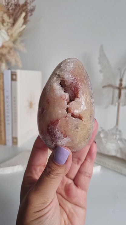 Pink Amethyst Egg on stand | PAE03