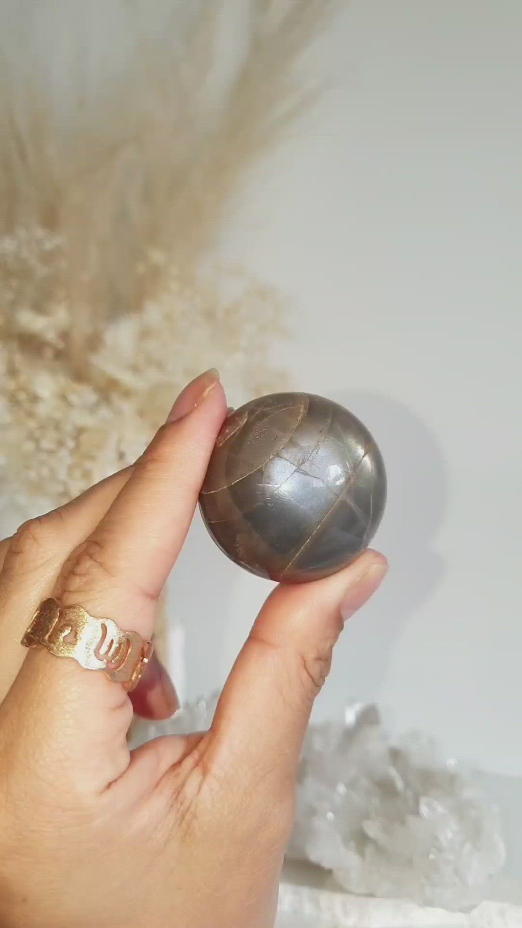 High Grade Black Moonstone with silver flash | BMS006